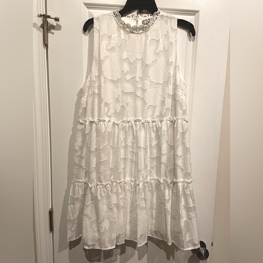 White Textured Summer Dress